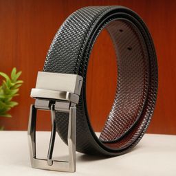 Teakwood Leathers Men Textured Leather Reversible Formal Belt-picture-41