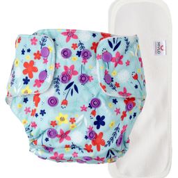 Mylo Baby Freesize Adjustable Cloth Diapers with 3 Free Insert Oeko Tex Certified Pack of 3 Floral Print - Red & Blue image 3