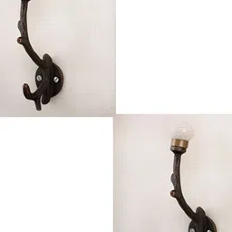 IndianShelf Cream Coloured 2 Pieces Ceramic Tree Key Wall Hooks-8