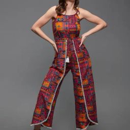 Miss Chase Multi Rayon/Viscose Abstract Jumpsuit-image-17