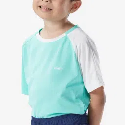 PERFLY By Decathlon Kids Blue Color Block T-Shirt-image-21
