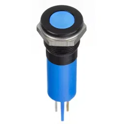 RS PRO Blue Panel Mount Indicator 12V DC, Mounting Hole Size 12 mm, Termination Type Faston, Solder Lug, IP Rating IP67, Model No 1246416-14