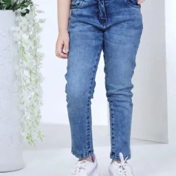 Peppermint Girls Blue Solid Jeans-picture-39