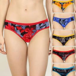AROUSY Yellow & Red Printed Bikini Panties - Pack Of 6-picture-10