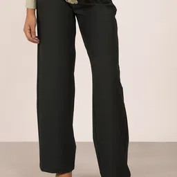 Virgio Women Striped Loose Fit Pleated Formal Trousers-picture-18