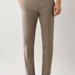 Arrow Brown Polyester Regular Fit Self Formal Trousers-picture-28