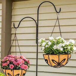 Garden King 6Pcs Black & Brown Textured Round Hanging Planters-10