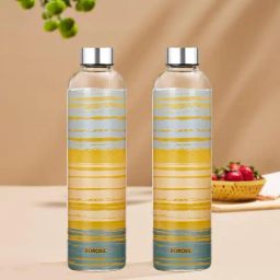 ?Borosil Water Bottle with Fridge Safe & Leakproof Set of 3 (Transparent, ?1000 ml)-image-85