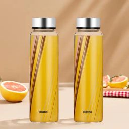 ?Borosil Water Bottle with Fridge Safe & Leakproof Set of 2 (Transparent, ?1000 ml)-image-68