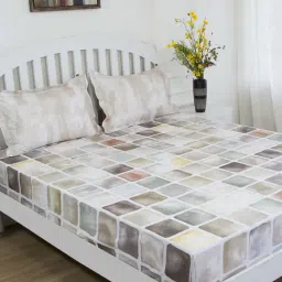 GMF Brown Cotton 180 TC Bed Sheet Set-image-88