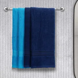Bianca D'ross Navy & Aqua 100% Cotton 380 GSM Hand Towels - Set of 4-image-27