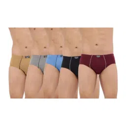 Dollar Bigboss Assorted Color Cotton Under Elastic Briefs (Pack Of 5)-image-37
