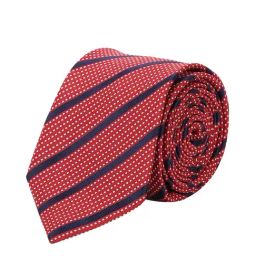 Tossido Maroon Striped Necktie-image-48