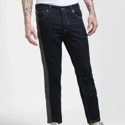 Jack & Jones Dark Blue Denim Slim Fit Striped Jeans-picture-42