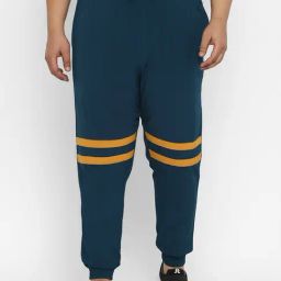 Yuuki Teal Blue Mid Rise Plus Size Joggers-image-13