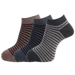 Dollar Grey Cotton Striped Socks - Pack of 3-21