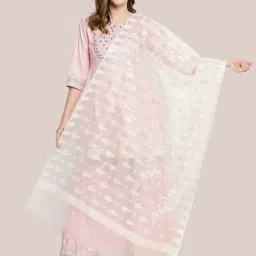 Dupatta Bazaar Cream Zari Work Dupatta-picture-15