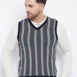 Duke D.Navy Regular Fit Striped Reversible Sweater-image-56