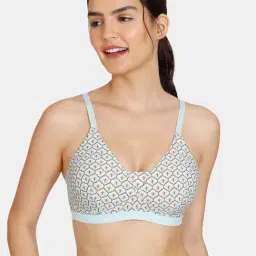 Zivame Light Blue Print Half Coverage T-Shirt Bra-image-88