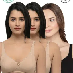 Inner Sense Beige & Black Full Coverage Bra - Pack of 3-image-75
