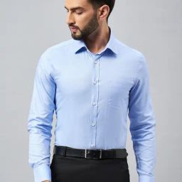 Louis Stitch Blue Regular Fit Shirt-image-64
