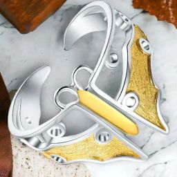 Rihi by P.C. Chandra Jewellers 925 Silver Butterfly Ring for Women & Girls-image-62
