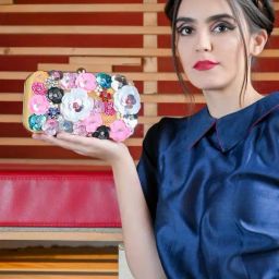 Odette Multicolor PU Box Clutch-image-34