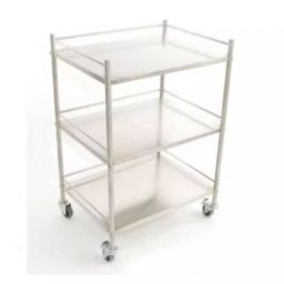 Wellsure Healthcare Mild Steel Powder Coated 3 Shelves Instrument Trolley WSH-1394-image-12
