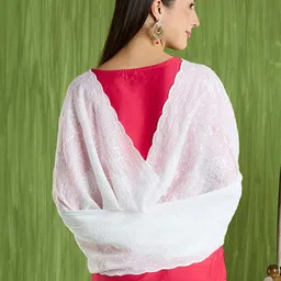 Dupatta Bazaar Embroidered Pure Cotton Dupatta with Sequinned image 3