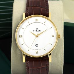 Titan Men White Dial Watch 9162YL01-26