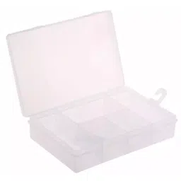 RS PRO 5 Cell Transparent PP Compartment Box, 40mm x 181mm x 125mm Model No 4350214-34