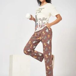 Dreamz by Pantaloons Beige Print Top with Pyjama-picture-36