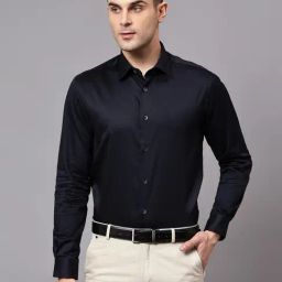 Cantabil Navy Blue Regular Fit Shirt-image-60
