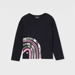 Fame Forever by Lifestyle Girls Navy Cotton Embellished T-Shirt-image-47