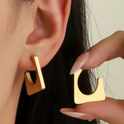 SALTY Contemporary Stainless Steel Tasselled Half Hoop Earrings-41