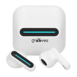 Grooves Delta Spaceship In Ear Bluetooth Earbuds with Noise Cancellation (White, True Wireless) image 2