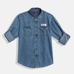 Monte Carlo Boys Solid Chambray Smart Fit Shirt-image-85