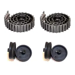 TECHDELIVERS Rubber Track Belt + 4 Pieces Pulley Wheel Size 100 x 20 mm (Pack of 6 Piece), 0126YJY35Z8-24