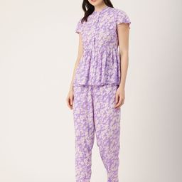 ETC Floral Printed Peplum Style Night suit-image-86