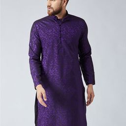 SOJANYA Men Purple Woven Design Straight Kurta-picture-39