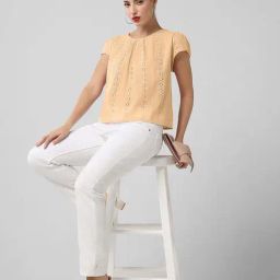 showoffff Showoff Brown Regular Fit Self Pattern Top image 5