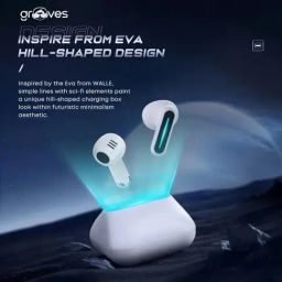 Grooves Delta Spaceship In Ear Bluetooth Earbuds with Noise Cancellation (White, True Wireless) image 5