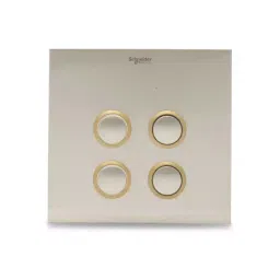 Schneider Electric ULTI Impress Push-Push Switch Cover 4 Gang Polycarbonate Crystal Glass, UC24SW/P>XCG-OS-42