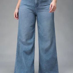 Miss Chase A+ Blue Denim Solid High Rise Jeans-picture-27