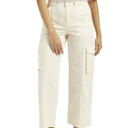 Levi's Off White Cotton Wide Leg Cargos-image-53