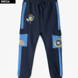 The Souled Store Boys Blue Cotton Graphic Regular Fit Joggers-picture-25