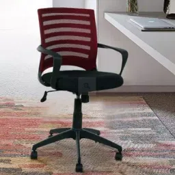 Parin PC 917 Engineered Wood, Textile, Metal Ergonomic Chair Maroon-29