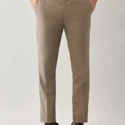 Arrow Brown Polyester Slim Fit Self Formal Trousers-image-50