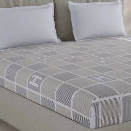 Monte Carlo Ramonbx Cloudy Grey Cotton Printed 200 TC Double Bedsheet with 2 Pillow Covers-image-26