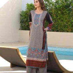Autumnlane Multi-Color Hardik Ajra Print Regular Fit Kurta Pant Set image 4